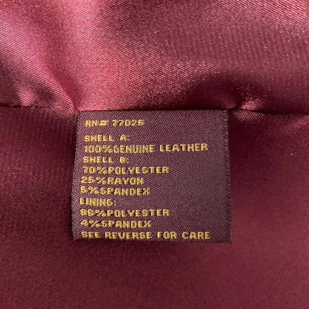 HAL RUBENSTEIN Size M Burgundy Leather Jacket Blazer - Picture 10 of 11